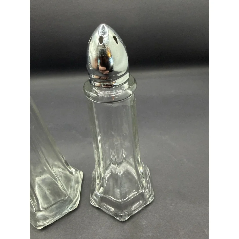 Vintage and Elegant  Tower Style Glass Salt and Pepper shaker Set
